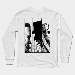 Horror Team Black and White Long Sleeve T-Shirt